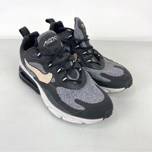 Nike Air Max 270 React Low Top Sneakers Black Grey Women's Size 7.5 AT6174-001